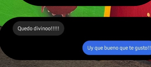 Captura de chat de Instagram: "Quedó divino!!!!!"